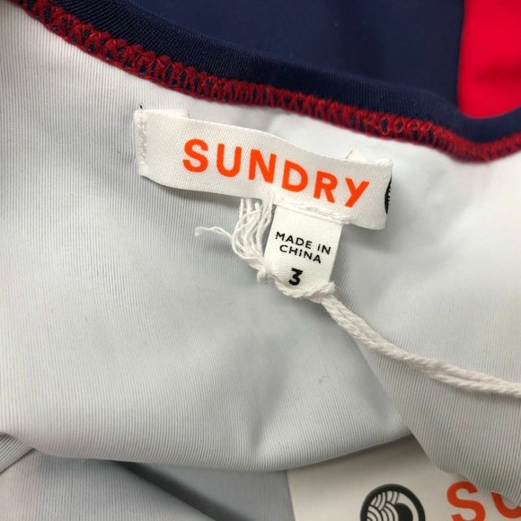 Sundry Anthropologie Colorblock One Piece Swim Suit Size Large 3 Bathing Suit - Picture 12 of 16